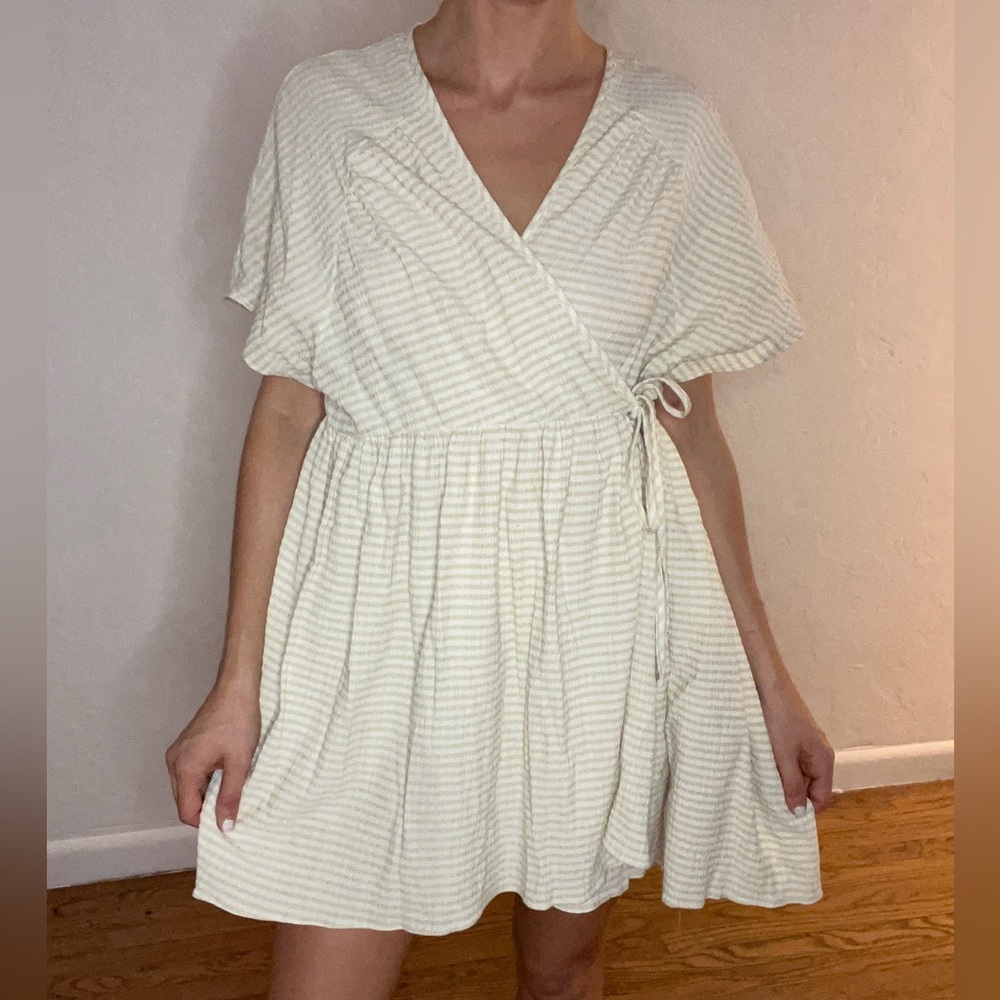 Striped wrap dress